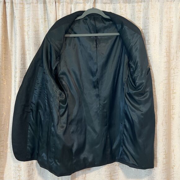 Henry David Clothiers 100% Wool Dark Green Blazer Men's Size 44? Green Patches - Picture 3 of 8